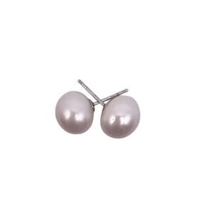 Helzberg Diamonds Signed Earrings HDS 925 Silver and Pearls Buttons